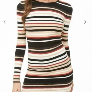 Forever 21 Knit Sweater Dress - Black/Rust